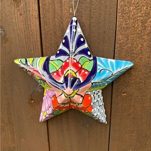 Hand-Painted Talavera Star Wall Art Decor.